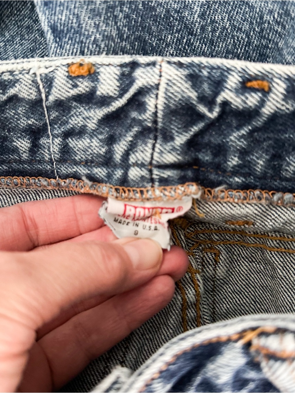 Vintage BONGO Jeans Made in USA 100% Cotton High Rise Mom Jeans 90s Tapered Leg - Picture 7 of 8